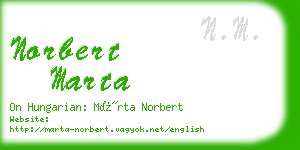 norbert marta business card
